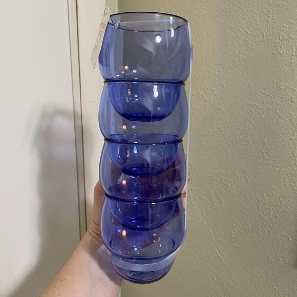 Everyday Living Set of 4 Stemless Cups - Blue NWT MUST BE BUNDLED - Picture 2 of 7
